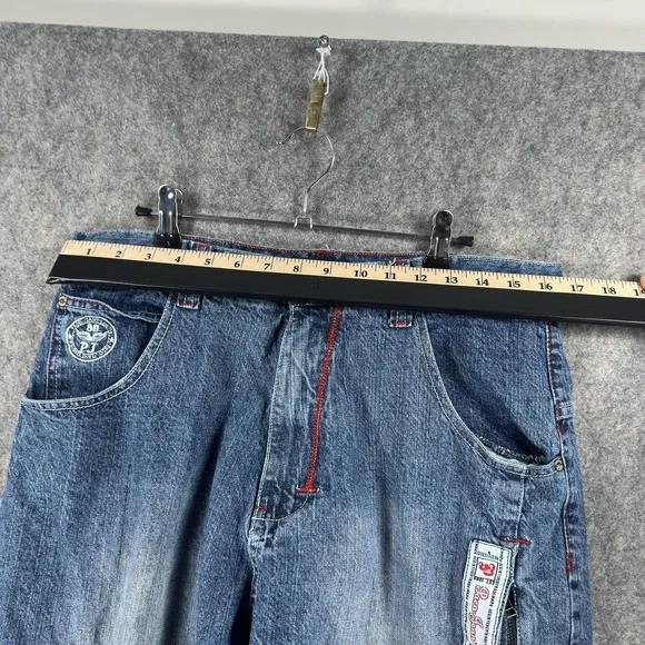 Vintage Paco Jeans Jeans Mens 34x31 Blue Wide Leg Baggy Embroidered Y2K Skater
